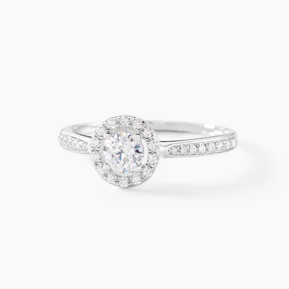 Bague Or Blanc Peony Oxyde De Zirconium - Solitaires Femme | Marc Orian