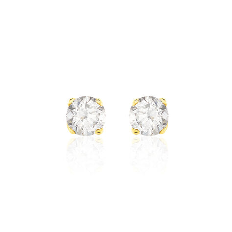 Boucles D'oreilles Puces Victoria Or Jaune Diamant - Puces Femme | Marc Orian