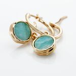 Cr&eacute;oles Plaqu&eacute; Or Neassa Amazonite - Boucles d'oreilles pampille Femme | Marc Orian