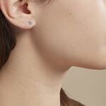 Boucles D'oreilles Puces Jeanne-fran&ccedil;oise Argent Blanc - Puces Femme | Marc Orian