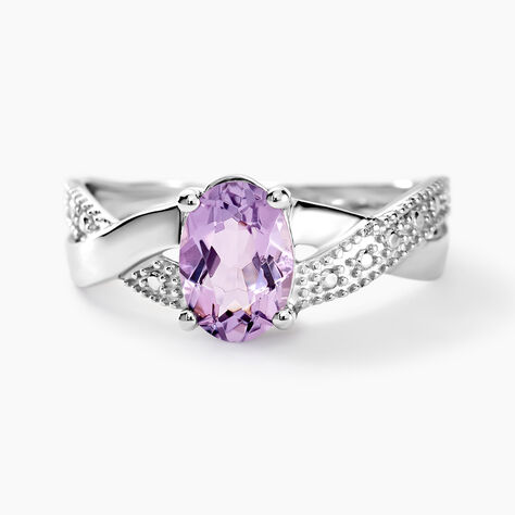 Bague Candice Or Blanc Amethyste - Bagues pierres fines Femme | Marc Orian