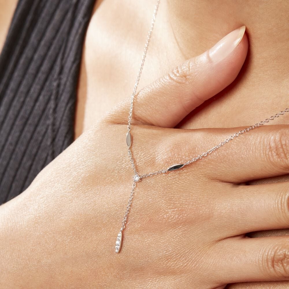 Collier Bormana Argent Blanc Oxyde De Zirconium - Colliers avec pierres Femme | Marc Orian