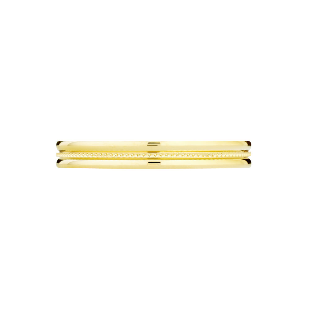 Alliance Perlee Ruban Plat Or Jaune - Alliances duo Unisex | Marc Orian