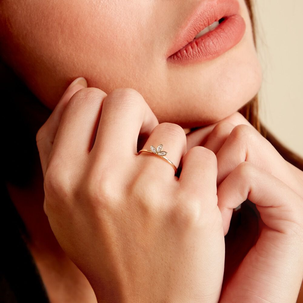 Bague Palmiritio Or Jaune Diamant - Bagues pierres précieuses Femme | Marc Orian