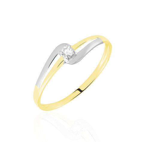 Bague Nesryne Or Bicolore Oxyde De Zirconium - Solitaires Femme | Marc Orian