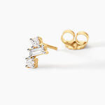 Boucles D'oreilles Puces Baliatista Or Jaune Diamant Synth&eacute;tique - Puces Femme | Marc Orian