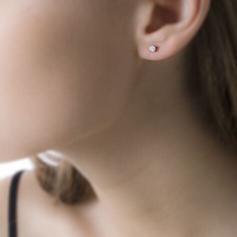 Boucles D'oreilles Puces Collection Victoria Or Blanc Diamant - Clous d'oreilles Femme | Marc Orian