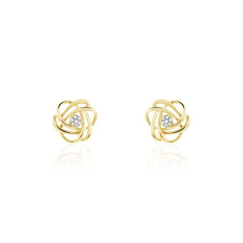 Boucles D'oreilles Puces Or Jaune Abidemi Diamants - Puces Femme | Marc Orian