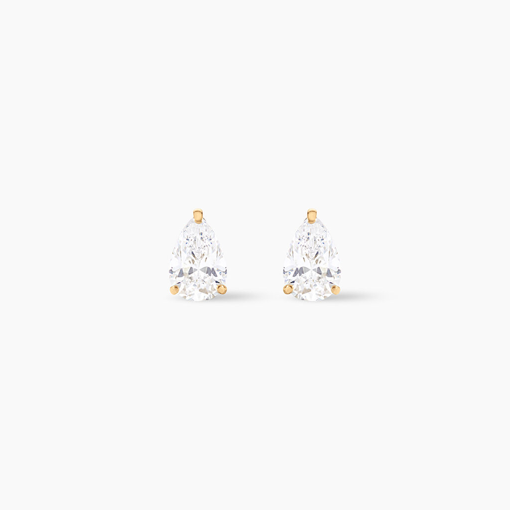 Boucles D'oreilles Puces Tierra Or Jaune Oxyde De Zirconium - Puces Femme | Marc Orian
