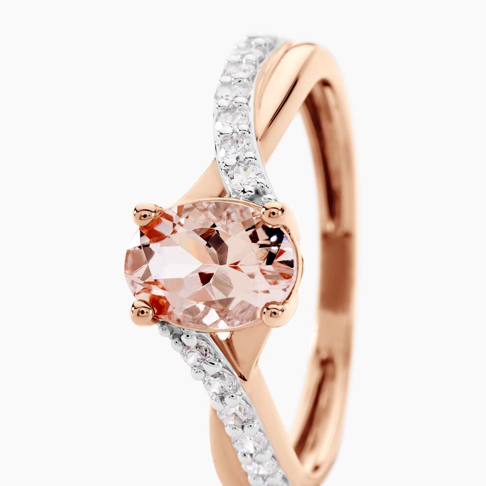 Bague Solitaire Or Rose Lisbet Morganite - Bagues pierres fines Femme | Marc Orian