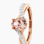 Bague Solitaire Or Rose Lisbet Morganite - Bagues pierres fines Femme | Marc Orian