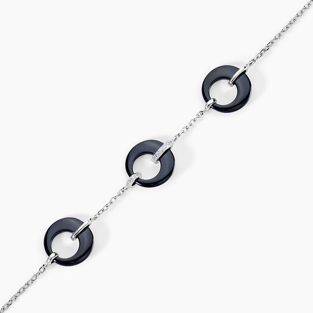 Bracelet Suzanne Argent Blanc Céramique Et Oxyde De Zirconium - Bracelets chaînes Femme | Marc Orian