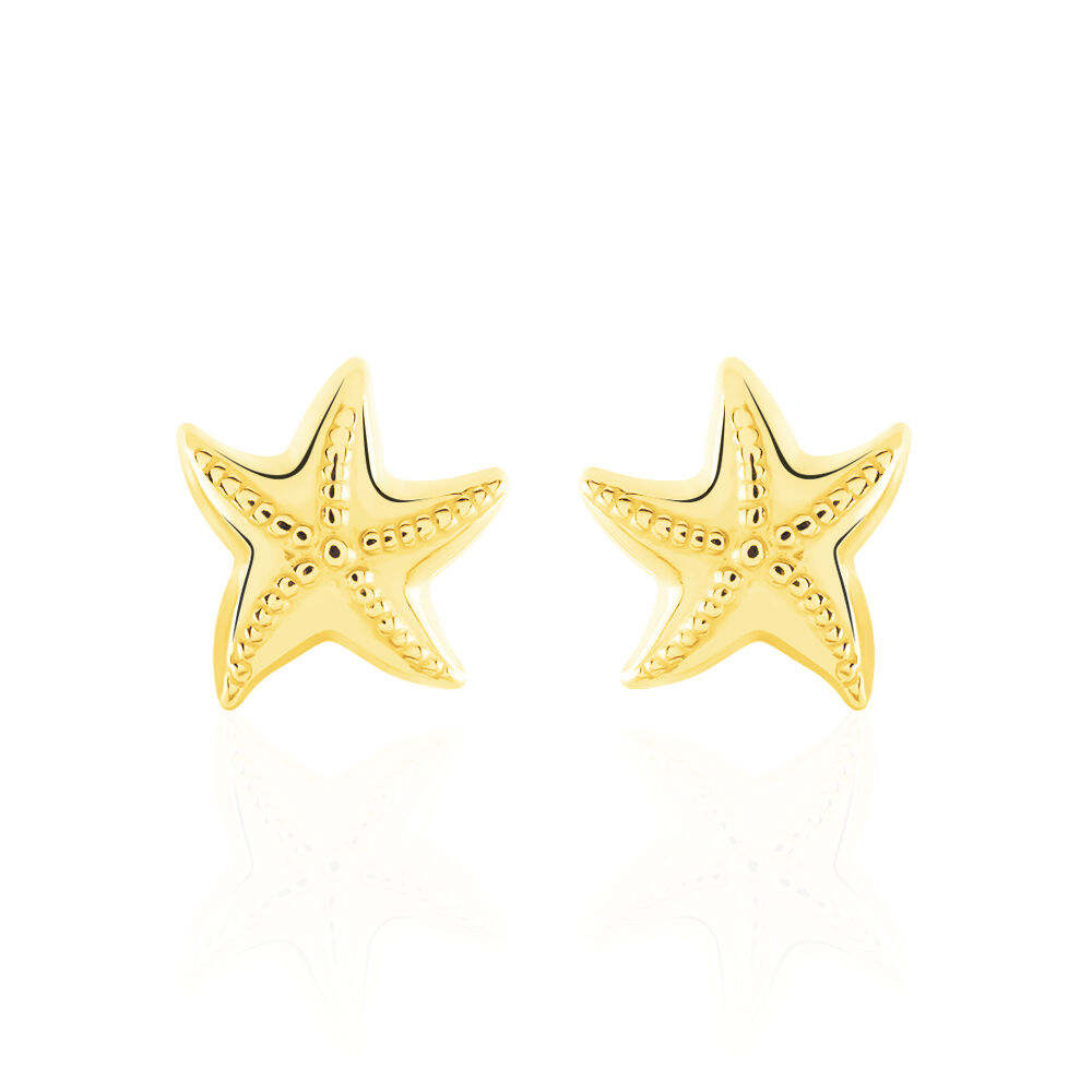 Boucles D'oreilles Puces Alphonsine Etoile De Mer Or Jaune - Puces Femme | Marc Orian