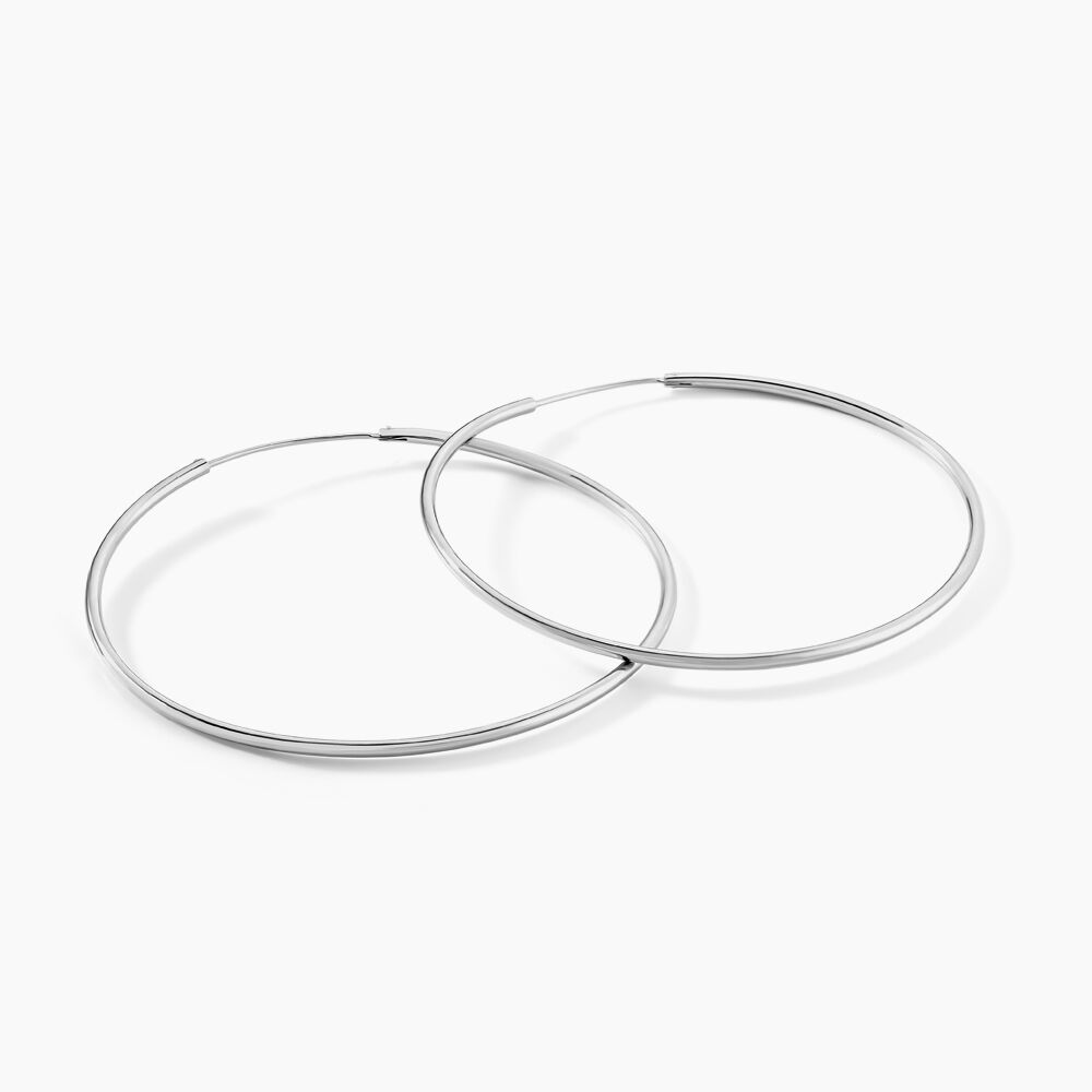 Créoles Argent Blanc Olympia - Grosses créoles Femme | Marc Orian