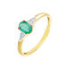 Bague Solitaire Ludmilla Or Jaune Emeraude Et Diamant - Bagues vintage Femme | Marc Orian