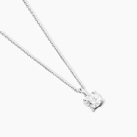 Collier Aphrodite Or Blanc Diamant Synthetique - Colliers avec pierres Femme | Marc Orian