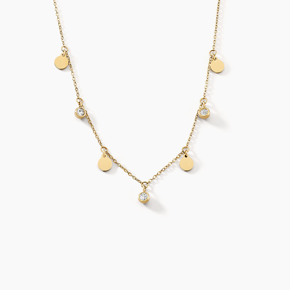 Collier Acier Doré Cristal - Colliers avec pierres Femme | Marc Orian
