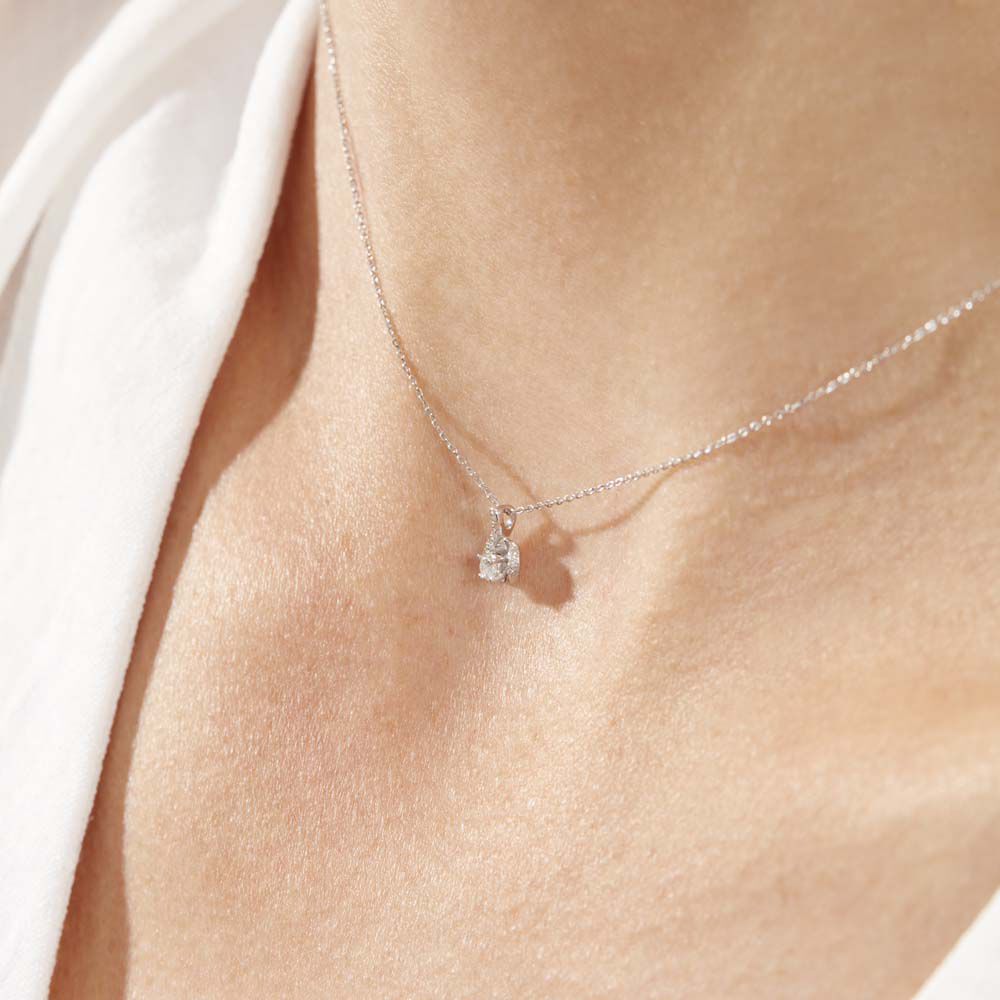 Collier Vrille Accompagnee Or Blanc Diamant - Colliers avec pierres Femme | Marc Orian