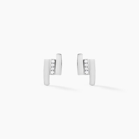 Boucles D'oreilles Puces Dolene Or Blanc Diamant - Boucles d'oreilles mariage Femme | Marc Orian
