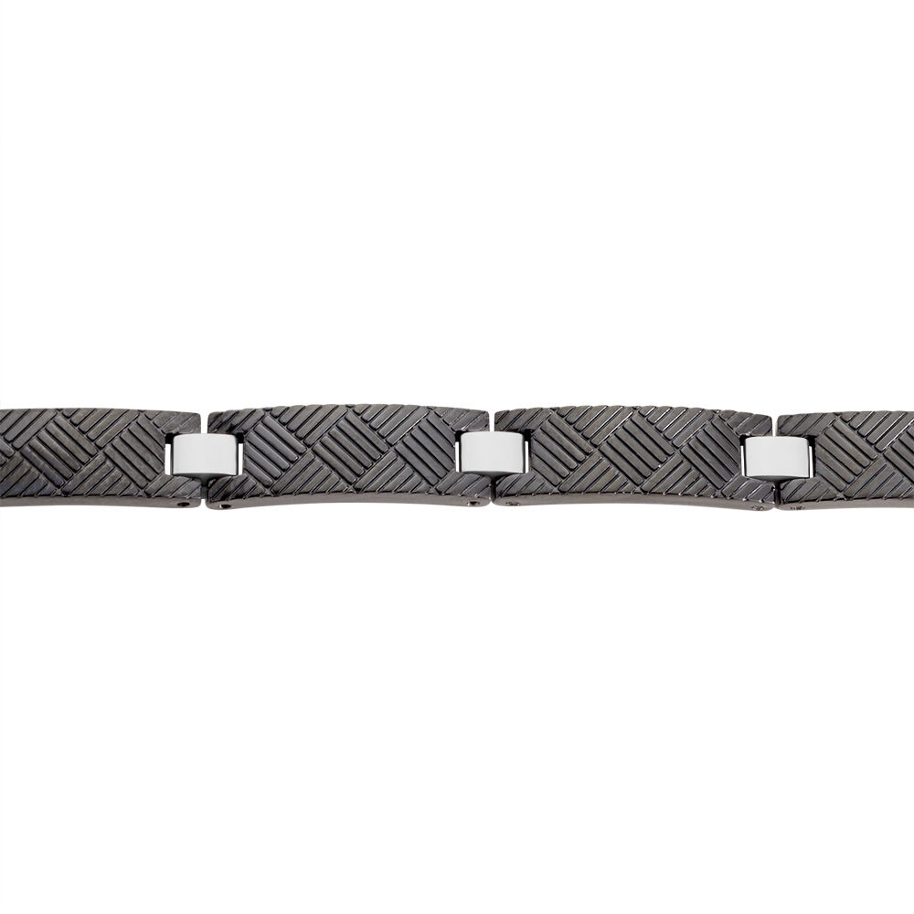Bracelet Phebus Him Acier Blanc Et Noir - Bracelets cha&icirc;nes Homme | Marc Orian