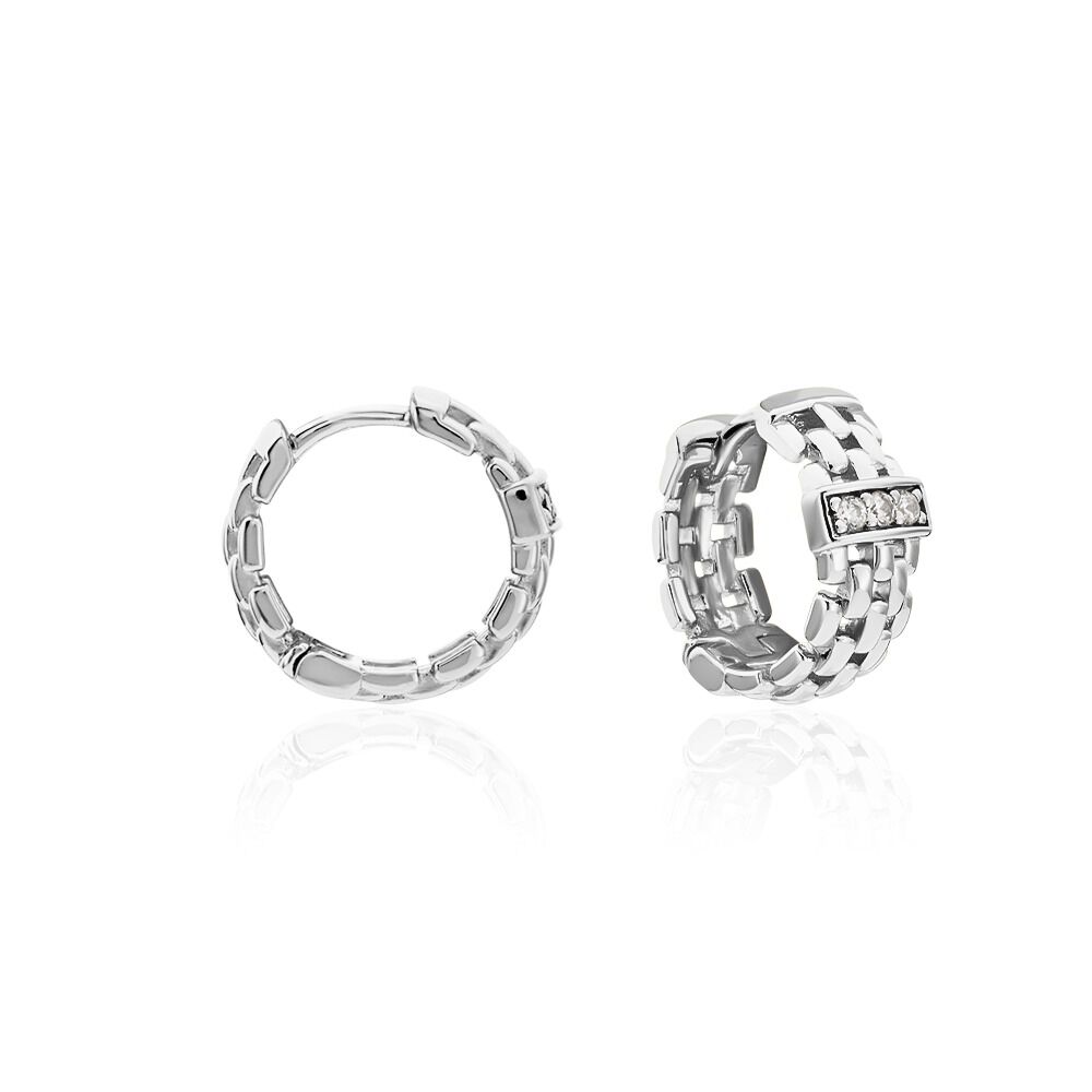 Créoles Lilibeth Argent Blanc Oxyde De Zirconium - Créoles Femme | Marc Orian