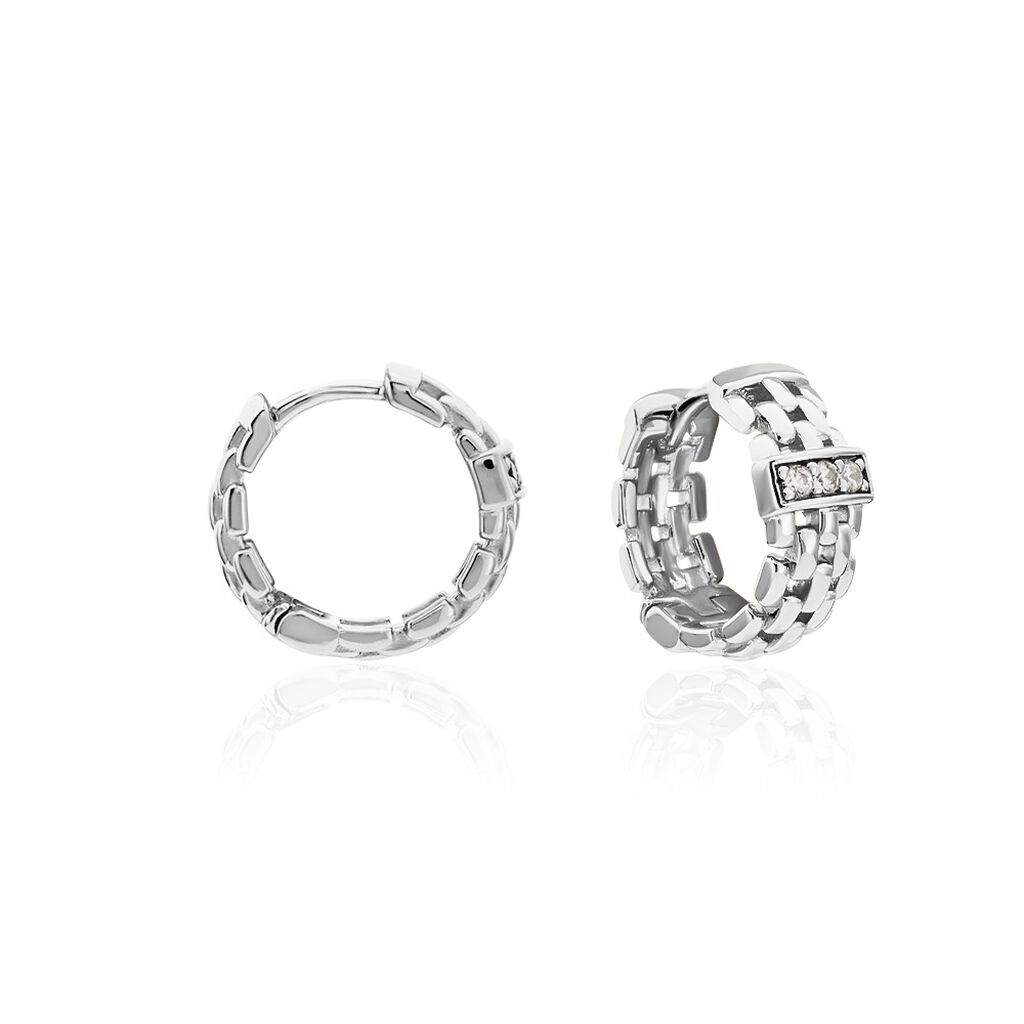 Créoles Lilibeth Argent Blanc Oxyde De Zirconium - Créoles Femme | Marc Orian