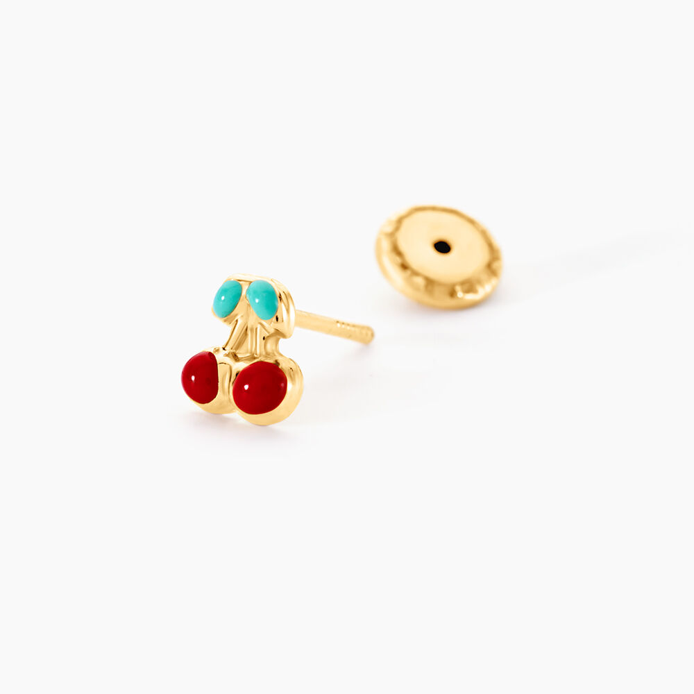 Boucles D'oreilles Puces Or Jaune Helicie Email - Puces Enfant | Marc Orian