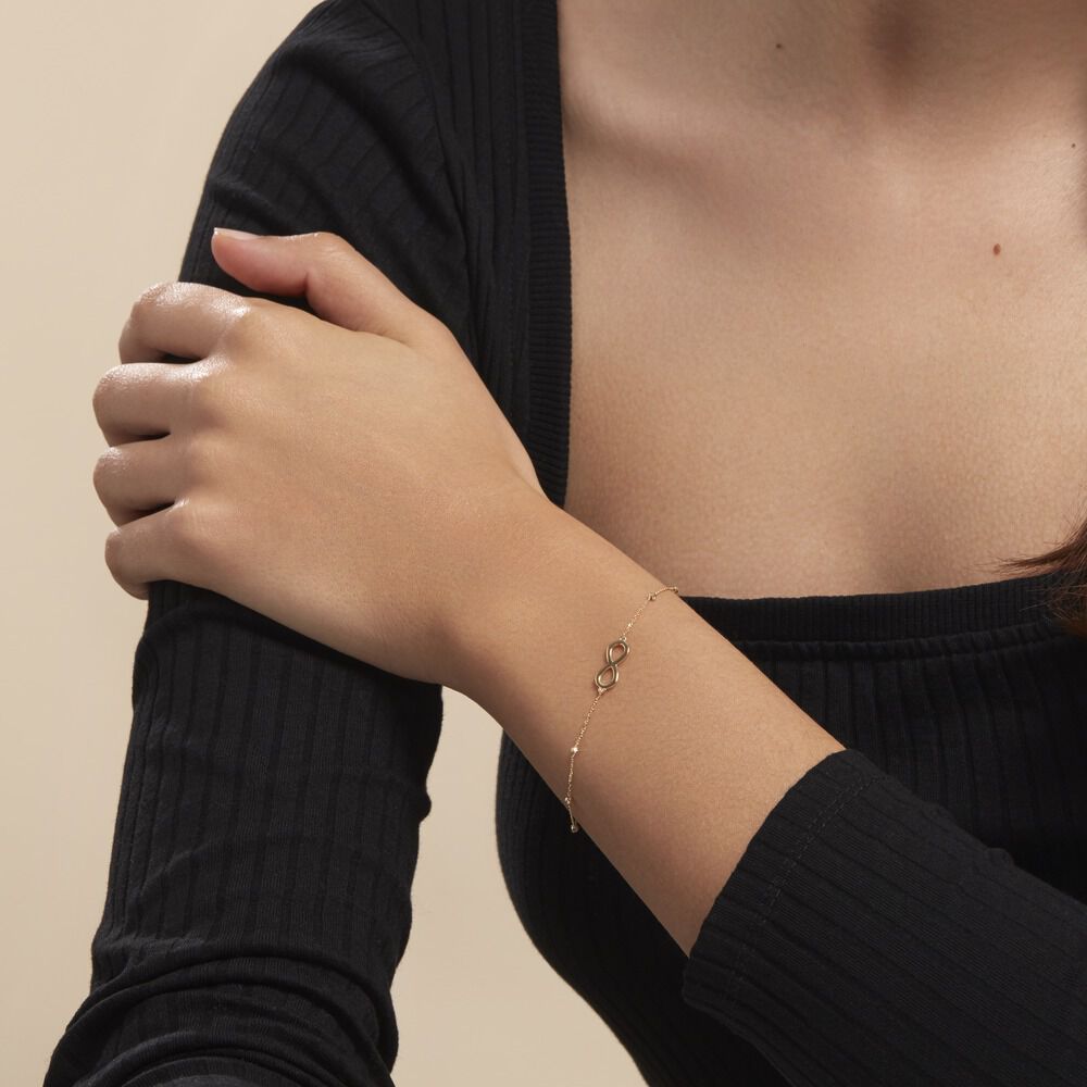Bracelet Mimy Infini Boules Or Jaune - Bracelets chaînes Femme | Marc Orian