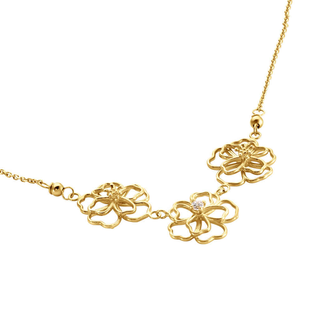 Collier Floraison Dorée Or Jaune Oxyde De Zirconium - Colliers avec pierres Femme | Marc Orian