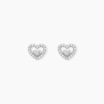 Boucles D'oreilles Puces Rizlene Argent Blanc Oxyde De Zirconium - Puces Femme | Marc Orian