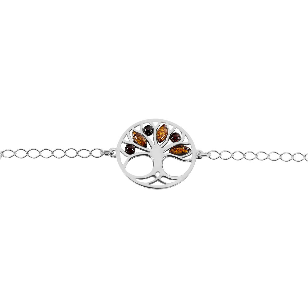 Bracelet Argent Blanc Odaya Ambre - Bracelets chaînes Femme | Marc Orian