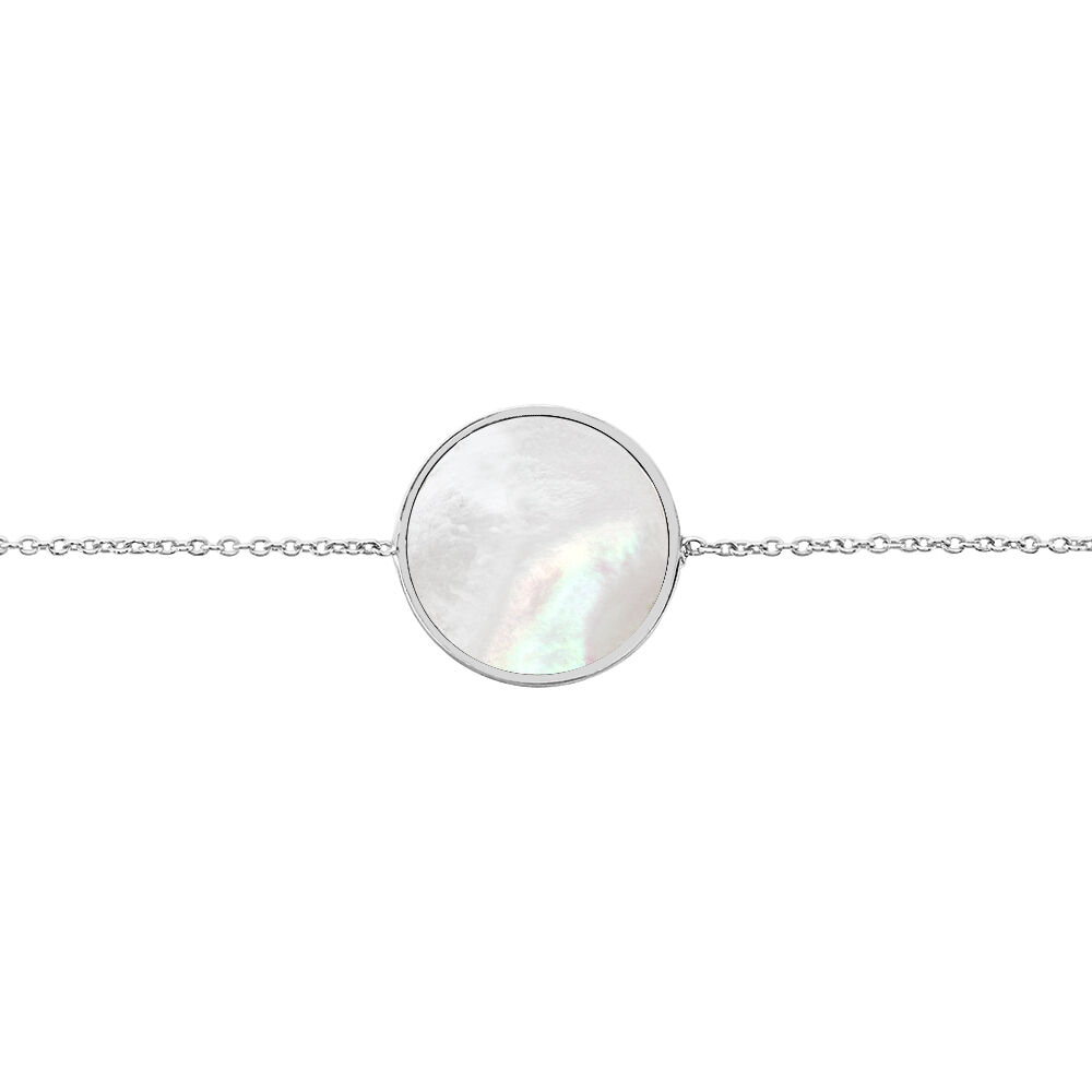 Bracelet Zoelle Argent Blanc Nacre - Bracelets Medailles Femme | Marc Orian