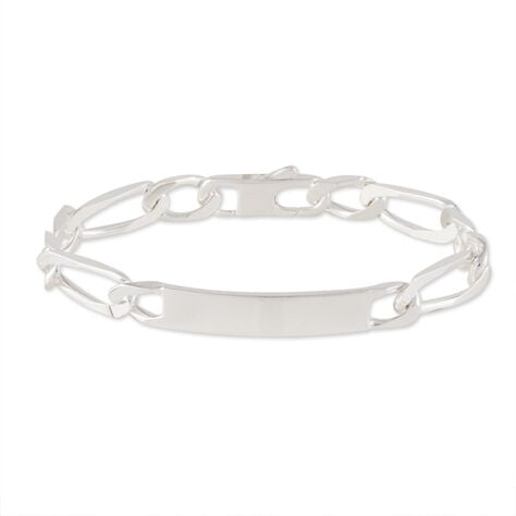 Bracelet Identité Vila Maille Alternee 1/2 Argent Blanc - Gourmettes Homme | Marc Orian