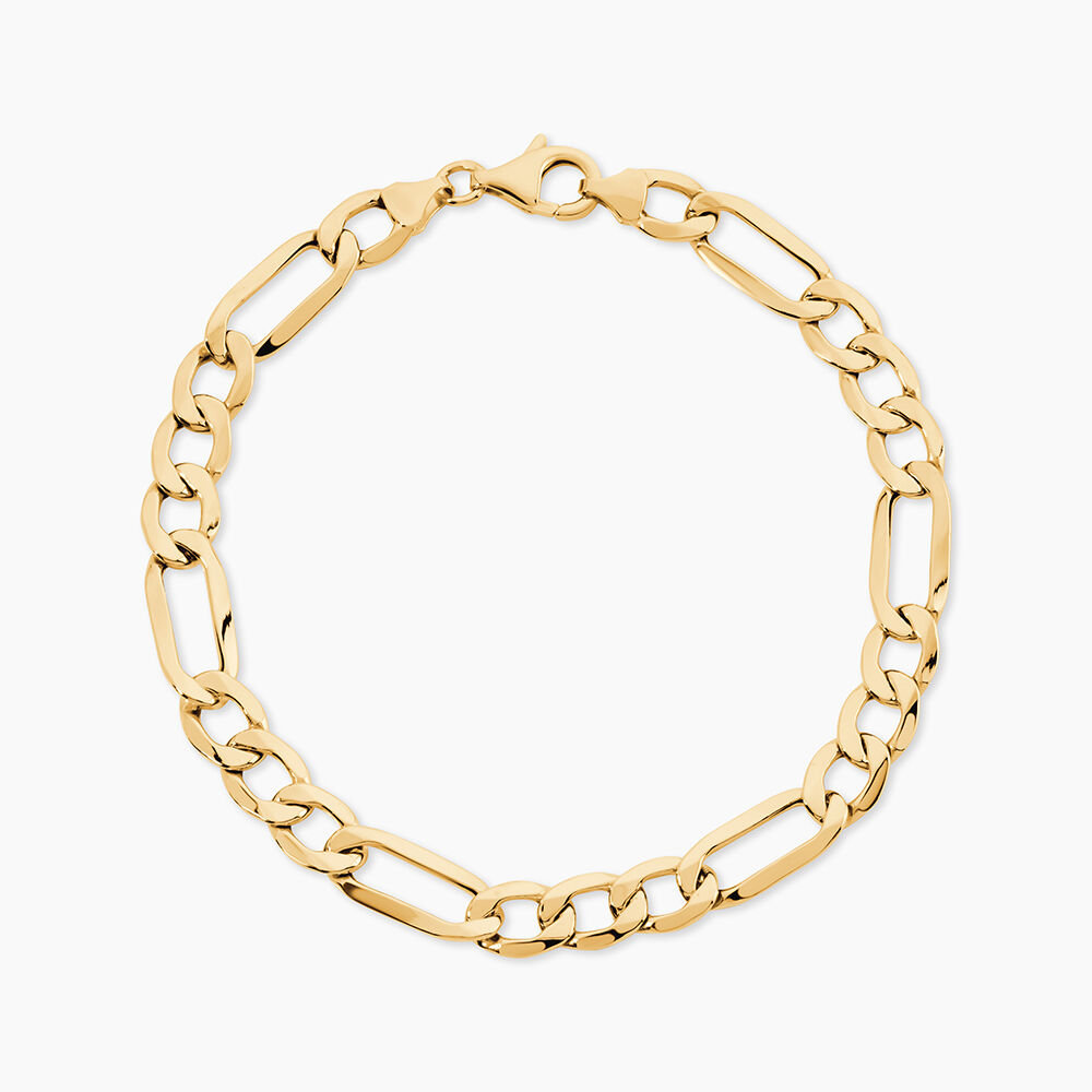 Bracelet Or Jaune Maille Altern&eacute;e - Bracelets mailles Homme | Marc Orian