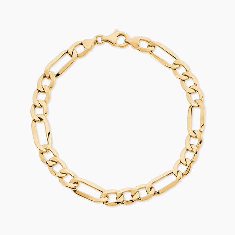 Bracelet Or Jaune Maille Altern&eacute;e - Bracelets mailles Homme | Marc Orian
