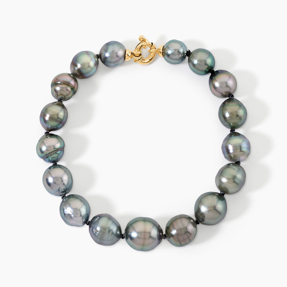 Bracelet Cerclee Or Jaune Perle De Culture De Tahiti - Bracelets cha&icirc;nes Femme | Marc Orian