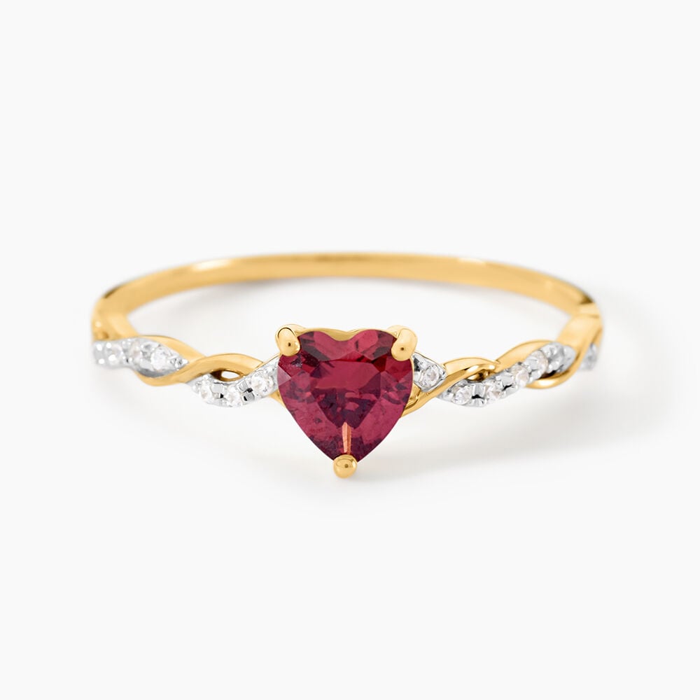 Bague Mathilde Or Jaune Rhodolite Oxyde De Zirconium - Bagues de promesse Femme | Marc Orian