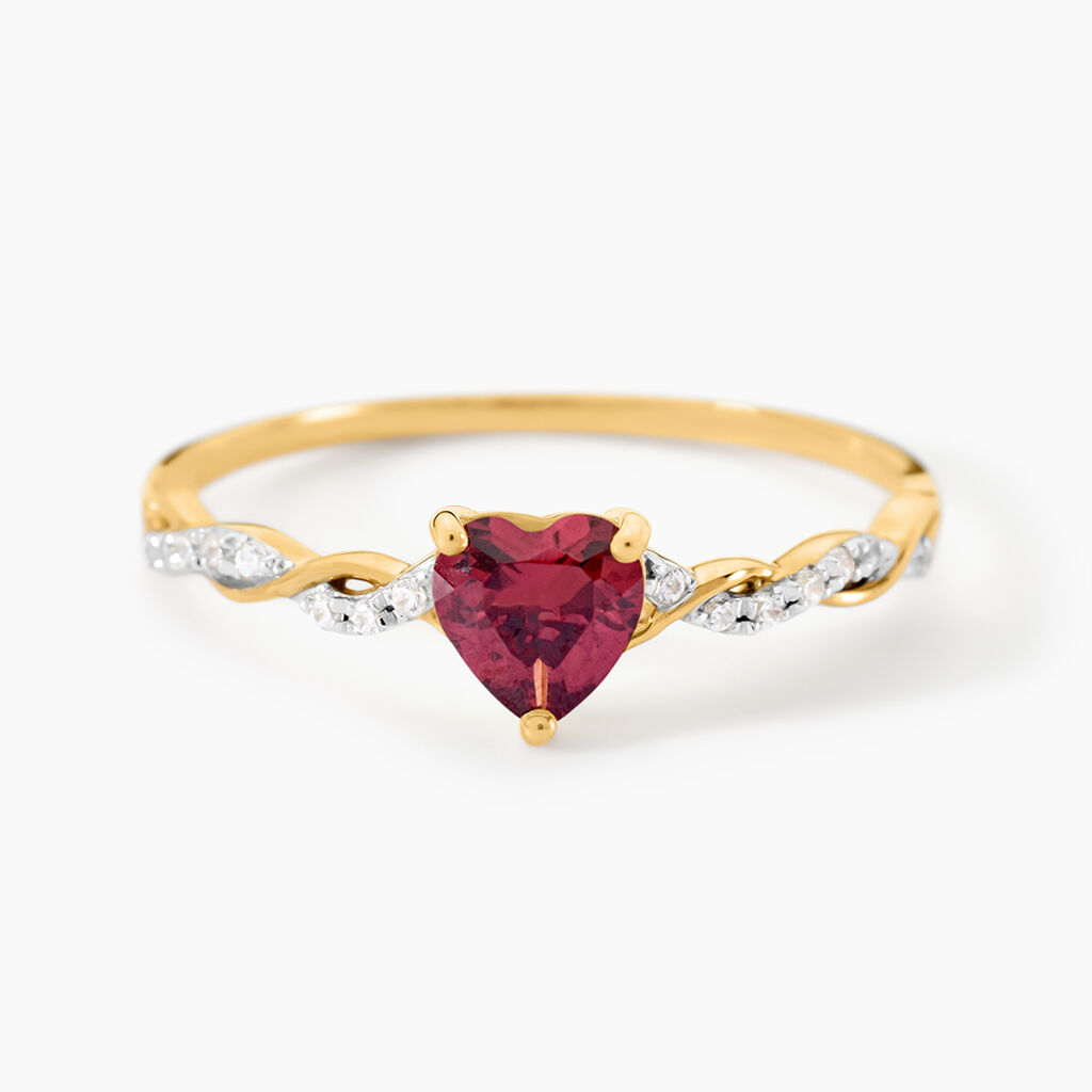 Bague Mathilde Or Jaune Rhodolite Oxyde De Zirconium - Bagues de promesse Femme | Marc Orian