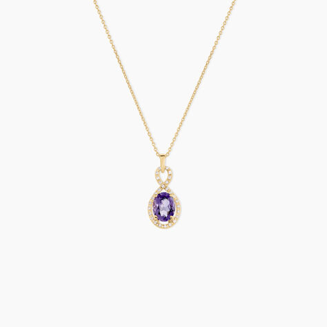 Collier Passion Or Jaune Amethyste Et Oxyde De Zirconium - Colliers avec pierres Femme | Marc Orian