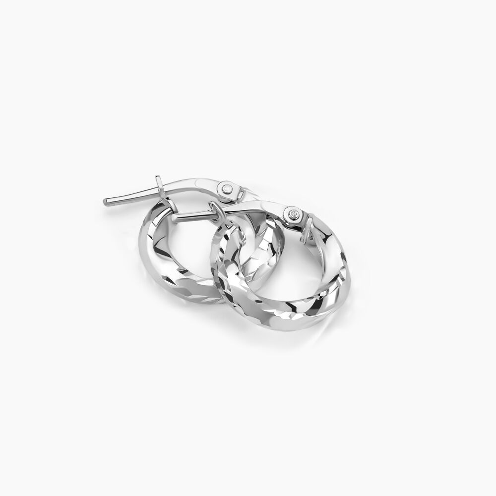 Créoles Argent Blanc Diane - Créoles Femme | Marc Orian