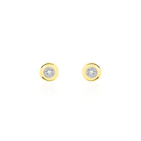 Boucles D'oreilles Puces Fatiana Or Jaune Diamant - Clous d'oreilles Femme | Marc Orian