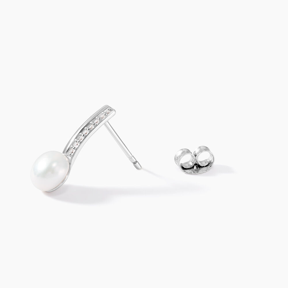 Boucles D'oreilles Pendantes Kathy Argent  Perle De Culture Et Oxyde - Pendantes Femme | Marc Orian