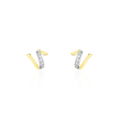 Boucles D'oreilles Puces Ouassima Or Jaune Diamant - Puces Femme | Marc Orian