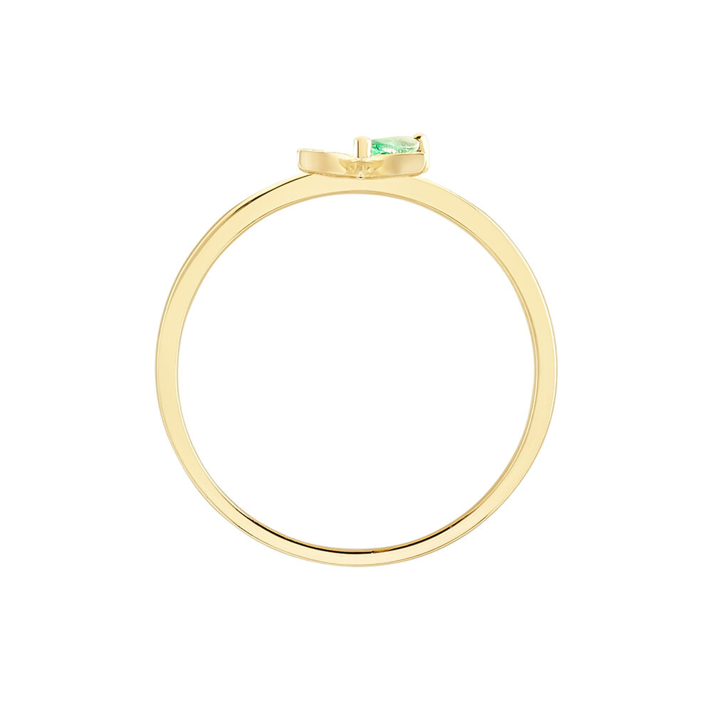 Bague Flower Power Or Jaune Emeraude Diamant - Bagues vintage Femme | Marc Orian