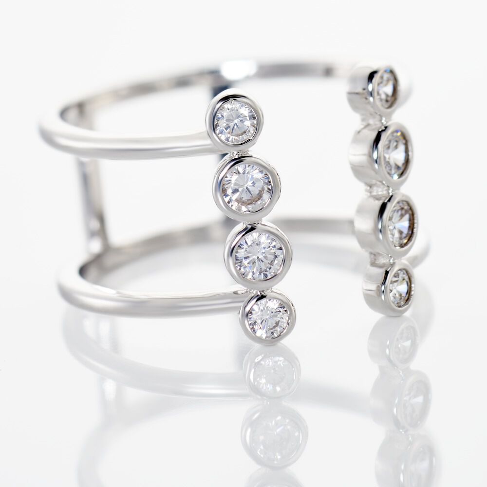 Bague Ajustable Janvier Argent Oxydes De Zirconium - Bagues avec pierre Femme | Marc Orian