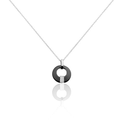 Collier Suzanne Argent Blanc Céramique Et Oxyde De Zirconium - Colliers avec pierres Femme | Marc Orian