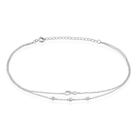 Chaîne De Cheville Aurelio Argent Blanc Oxyde De Zirconium - Chaines de cheville Femme | Marc Orian