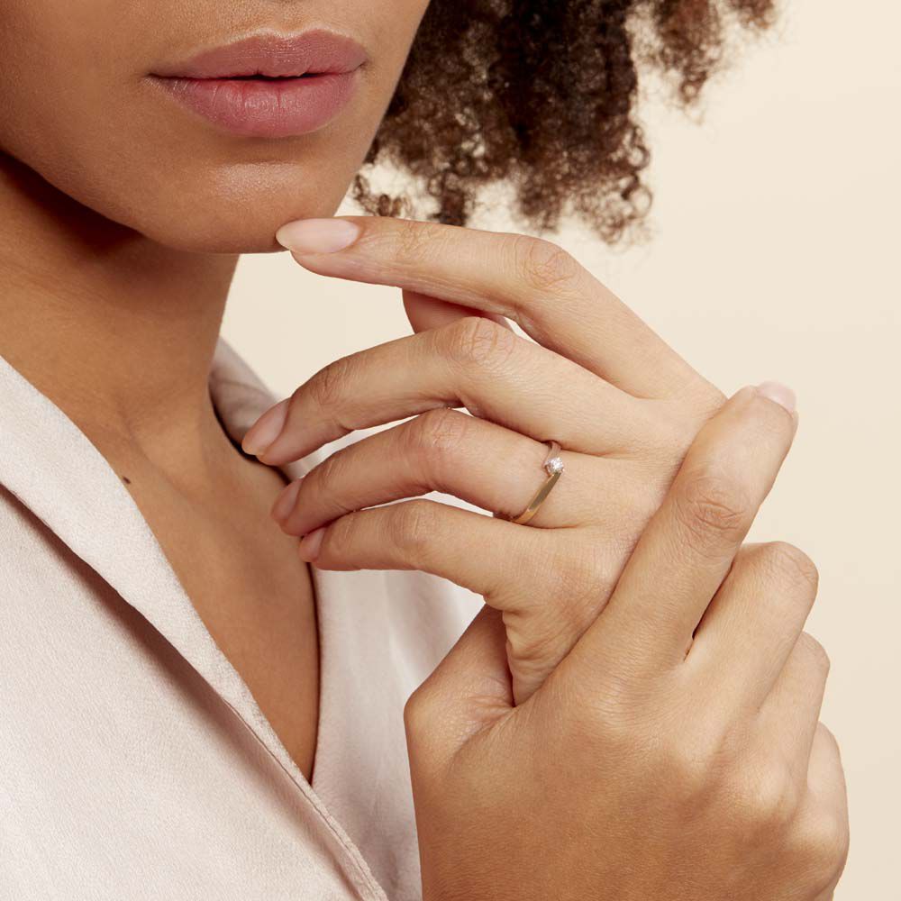 Bague Solitaire Francienne Or Bicolore Diamant - Parures de mariage Femme | Marc Orian