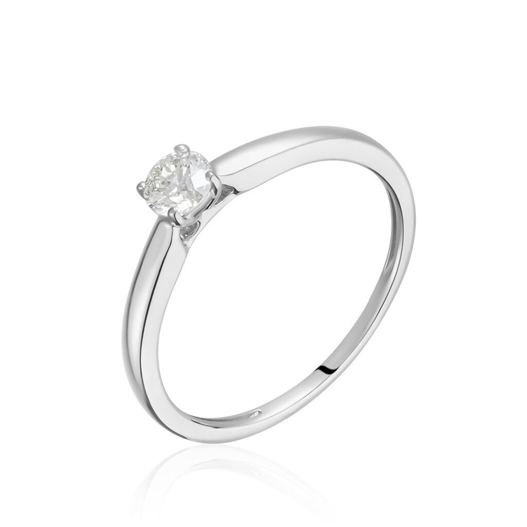 Bague Solitaire Or Blanc Flora Diamant - Solitaires Femme | Marc Orian