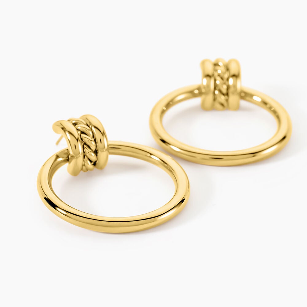 Boucles D'Oreilles Pendantes Cherish Acier Jaune - Pendantes Femme | Marc Orian